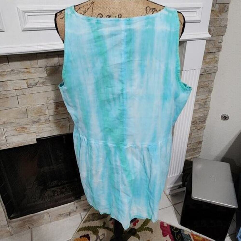Lane Bryant Classic Henley Scoop-Neck Babydoll peplum tie dye Tank‎ plus size 18 - Picture 6 of 8